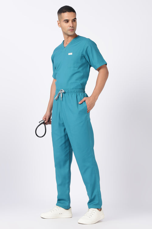 Bundle Prime – Men's V-Neck Scrub - 7 Pocket - Aqua