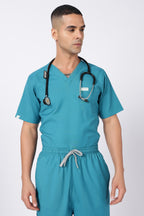 Prime – Men's V-Neck Scrub - 7 Pocket - Aqua