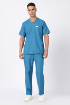 Prime - Men's V-Neck Scrub - 7 Pocket - Teal Blue