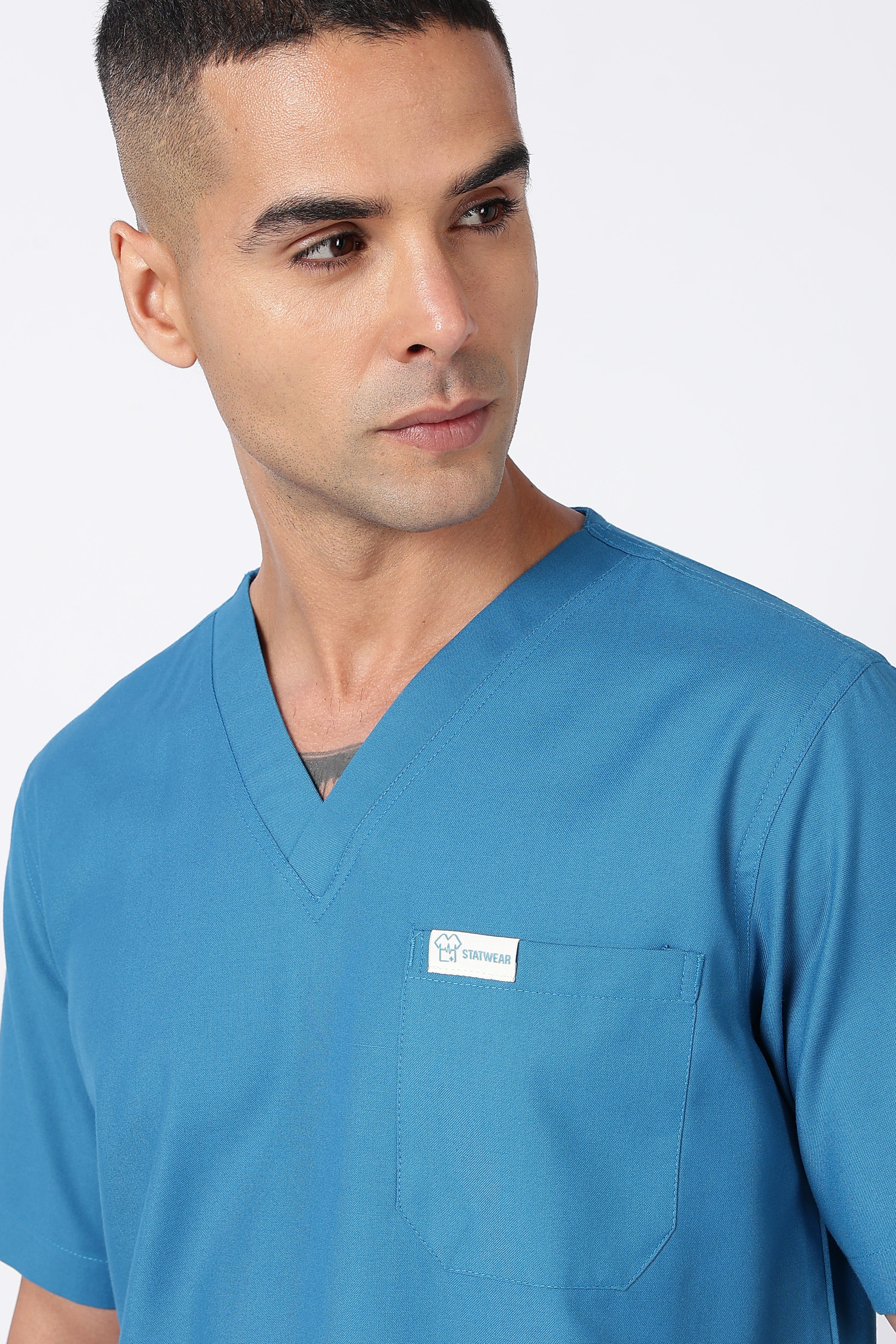 Prime - Men's V-Neck Scrub - 7 Pocket - Teal Blue