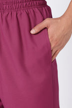 Prime - Men's V-Neck Scrub - 7 Pocket - Wine Berry