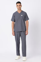 Prime – Men's V-Neck Scrub - 7 Pocket - Steel Grey