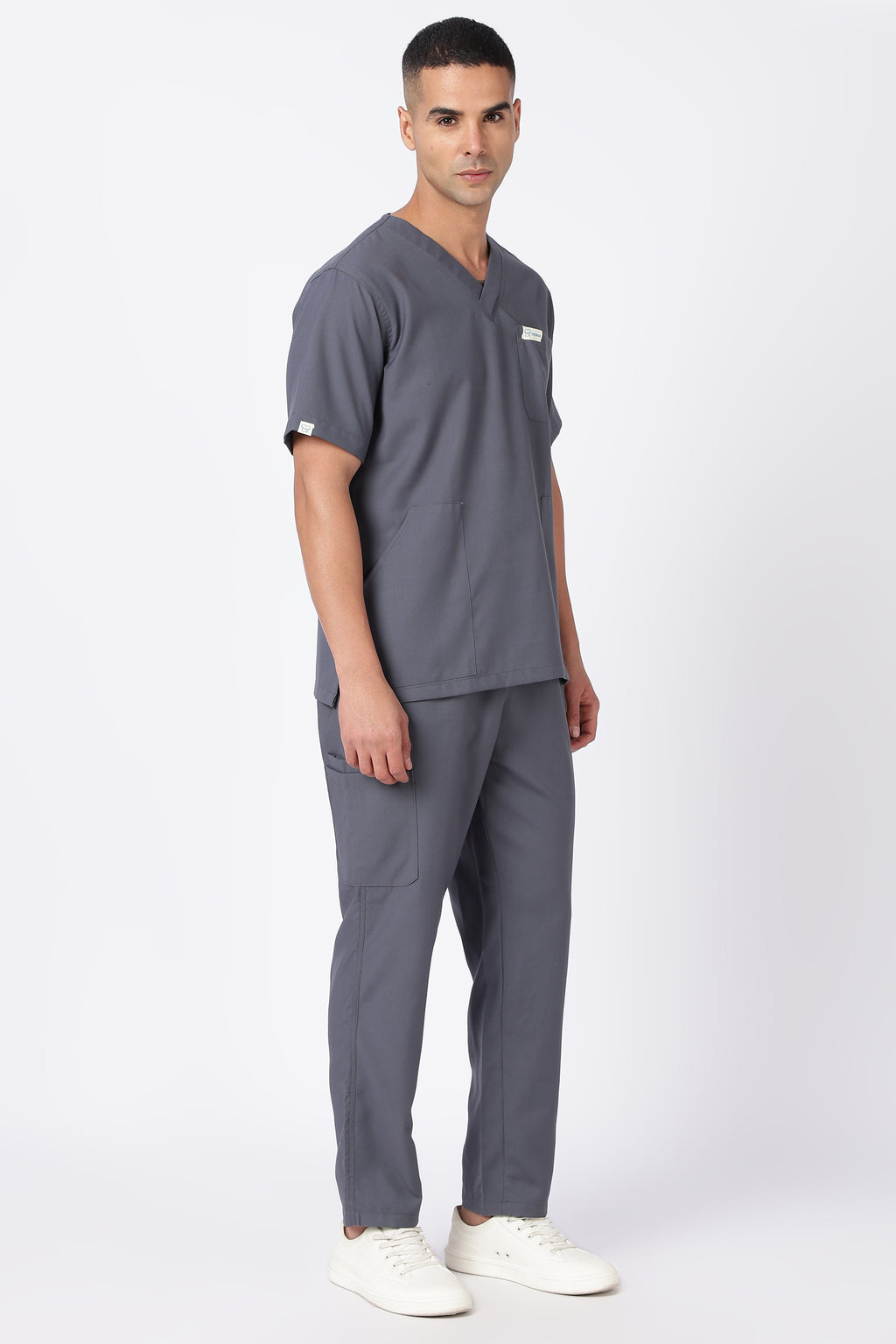 Prime – Men's V-Neck Scrub - 7 Pocket - Steel Grey