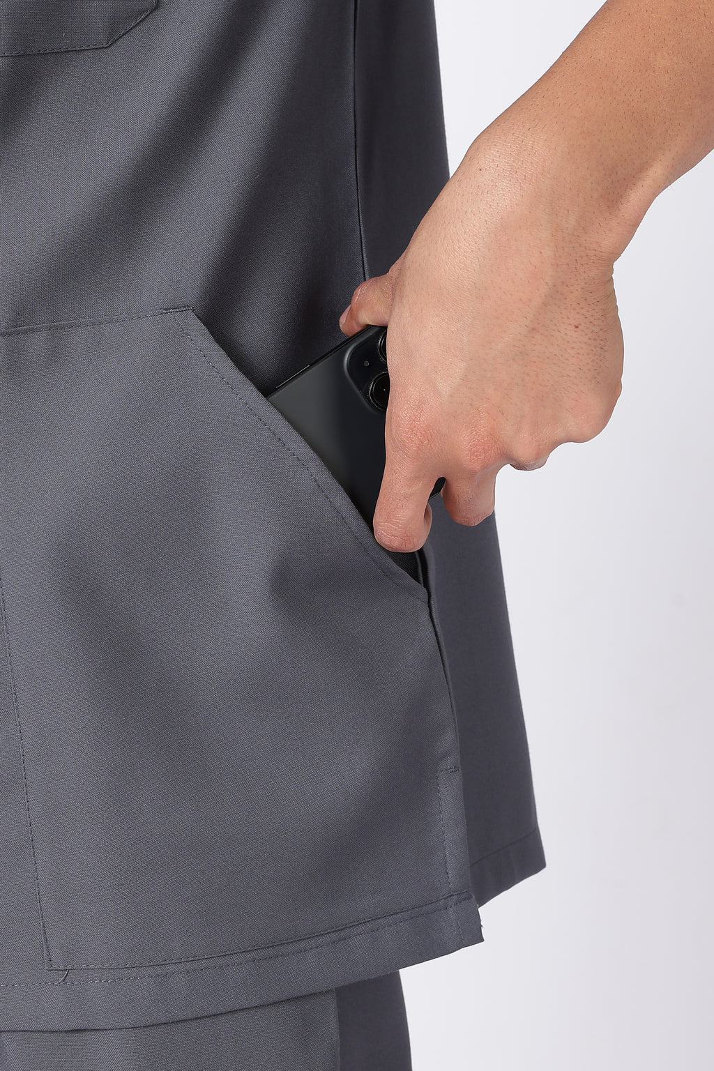 Prime – Men's V-Neck Scrub - 7 Pocket - Steel Grey