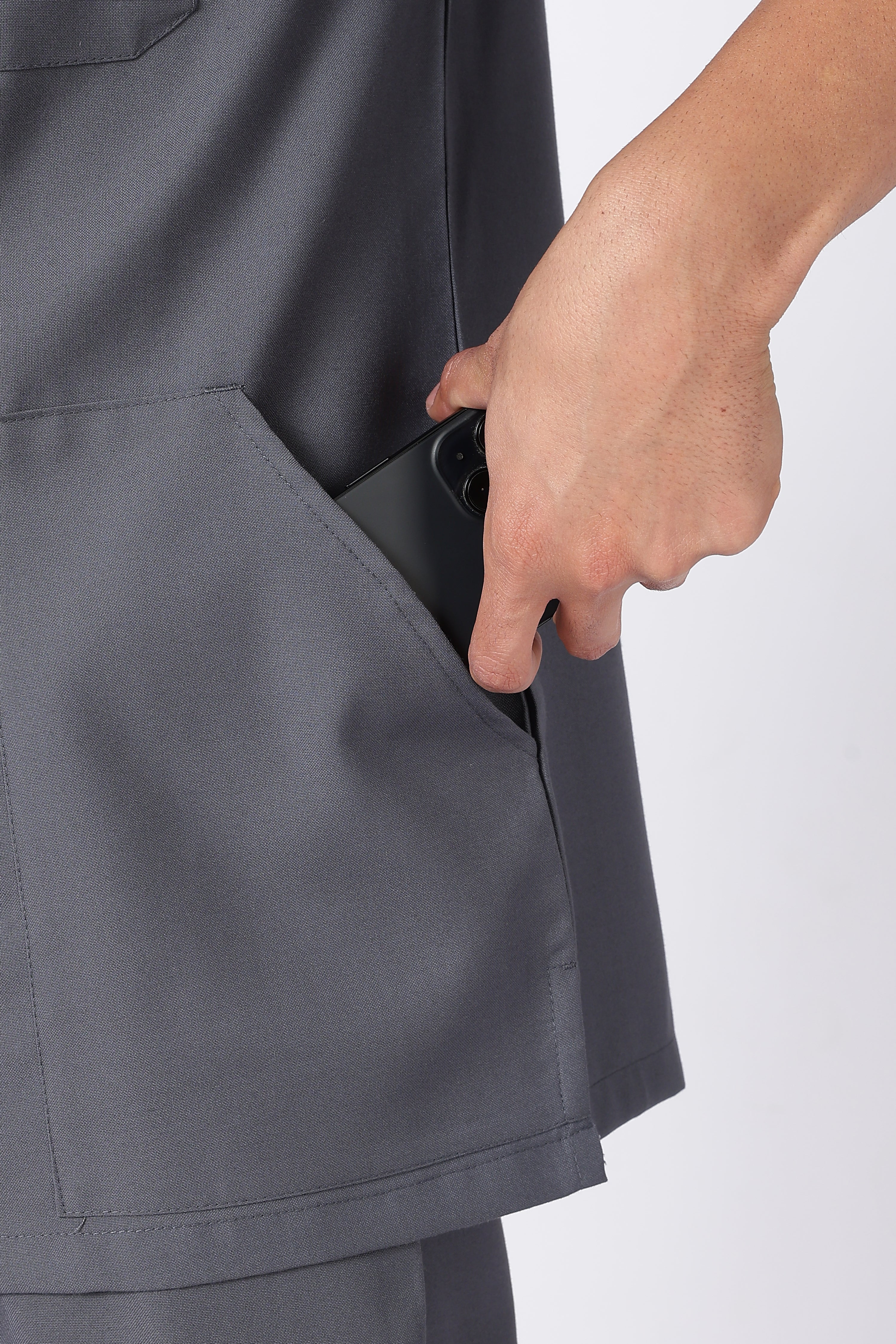 Prime – Men's V-Neck Scrub - 7 Pocket - Steel Grey