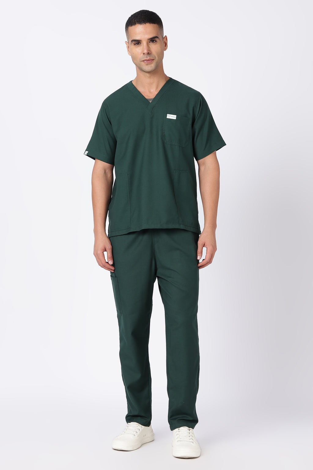 Prime – Men's V-Neck Scrub - 7 Pocket - Bottle Green