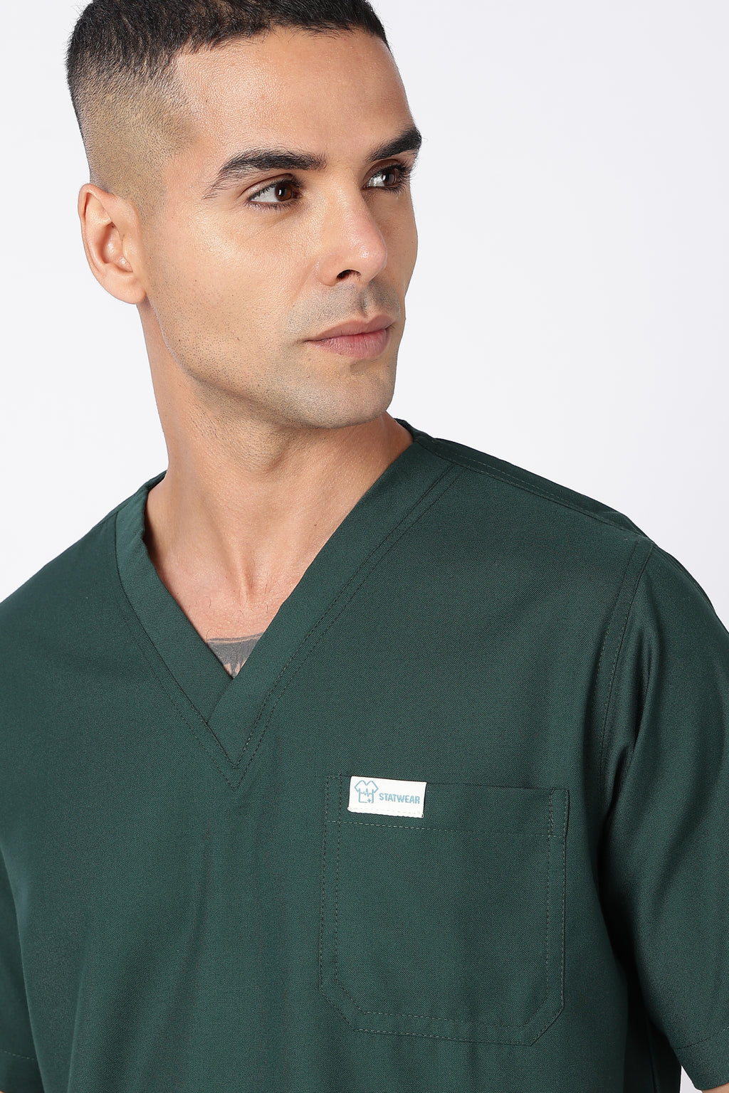 Prime – Men's V-Neck Scrub - 7 Pocket - Bottle Green