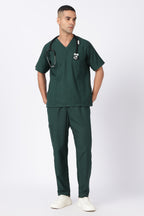 Prime – Men's V-Neck Scrub - 7 Pocket - Bottle Green