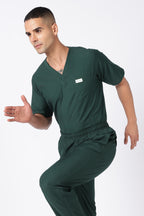 Prime – Men's V-Neck Scrub - 7 Pocket - Bottle Green