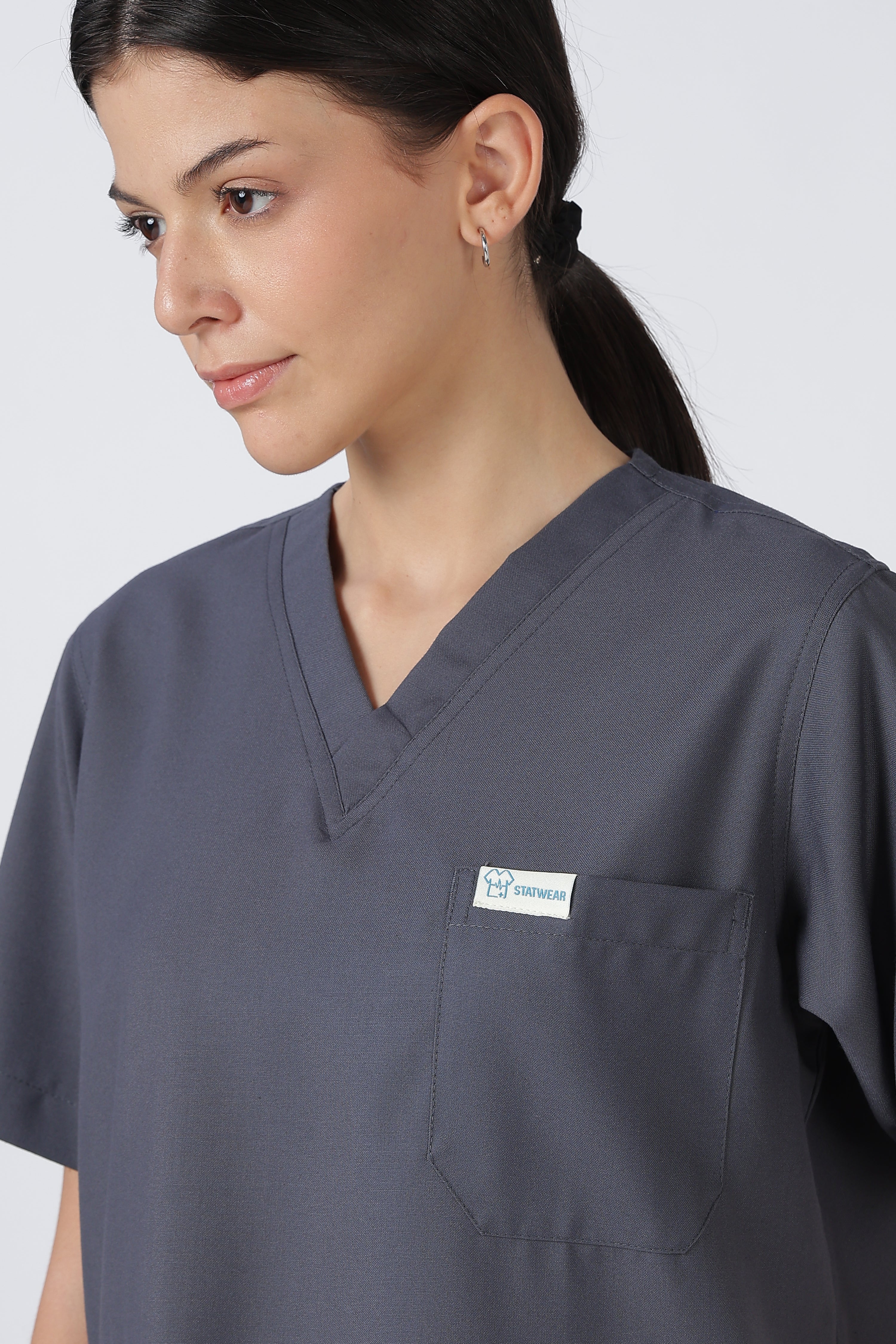 Prime – Women's V-Neck Scrub - 7 Pocket - Steel Grey