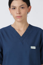 Prime – Women's V-Neck Scrub - 7 Pocket - Dark Blue