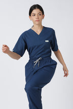 Prime – Women's V-Neck Scrub - 7 Pocket - Dark Blue
