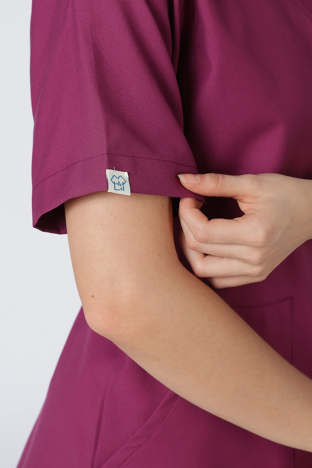 Prime – Women's V-Neck Scrub - 7 Pocket - Wine Berry