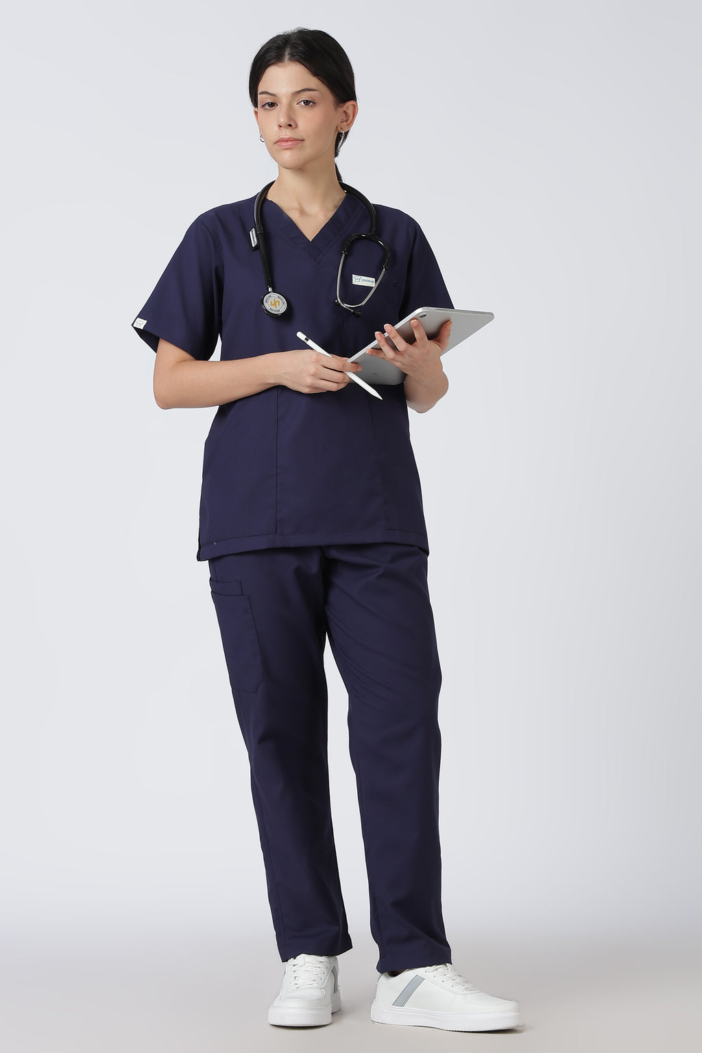 Prime – Women's V-Neck Scrub - 7 Pocket - Navy