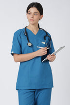 Prime – Women's V-Neck Scrub - 7 Pocket - Teal Blue