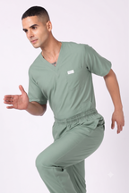 Supreme – Men's V-Neck Scrub - 5 Pocket - Beetle Green
