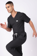 Supreme – Men's V-Neck Scrub - 5 Pocket - Black
