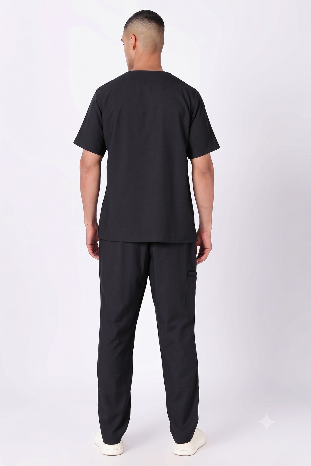 Supreme – Men's V-Neck Scrub - 5 Pocket - Black