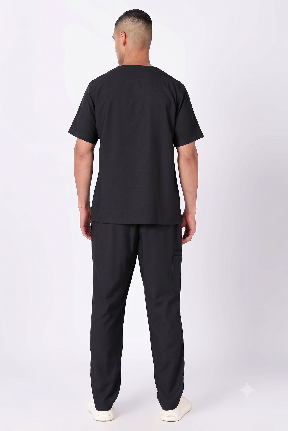 Supreme – Men's V-Neck Scrub - 5 Pocket - Black