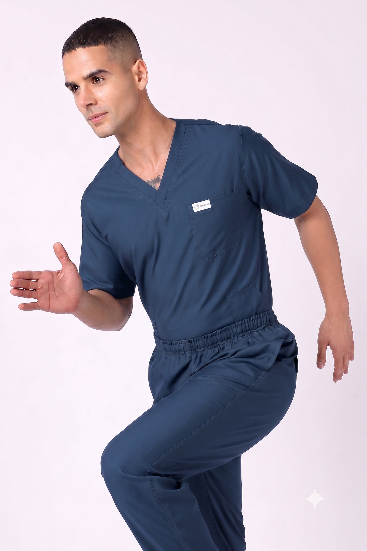 Supreme - Men's V-Neck Scrub - 5 Pocket - Dark Blue