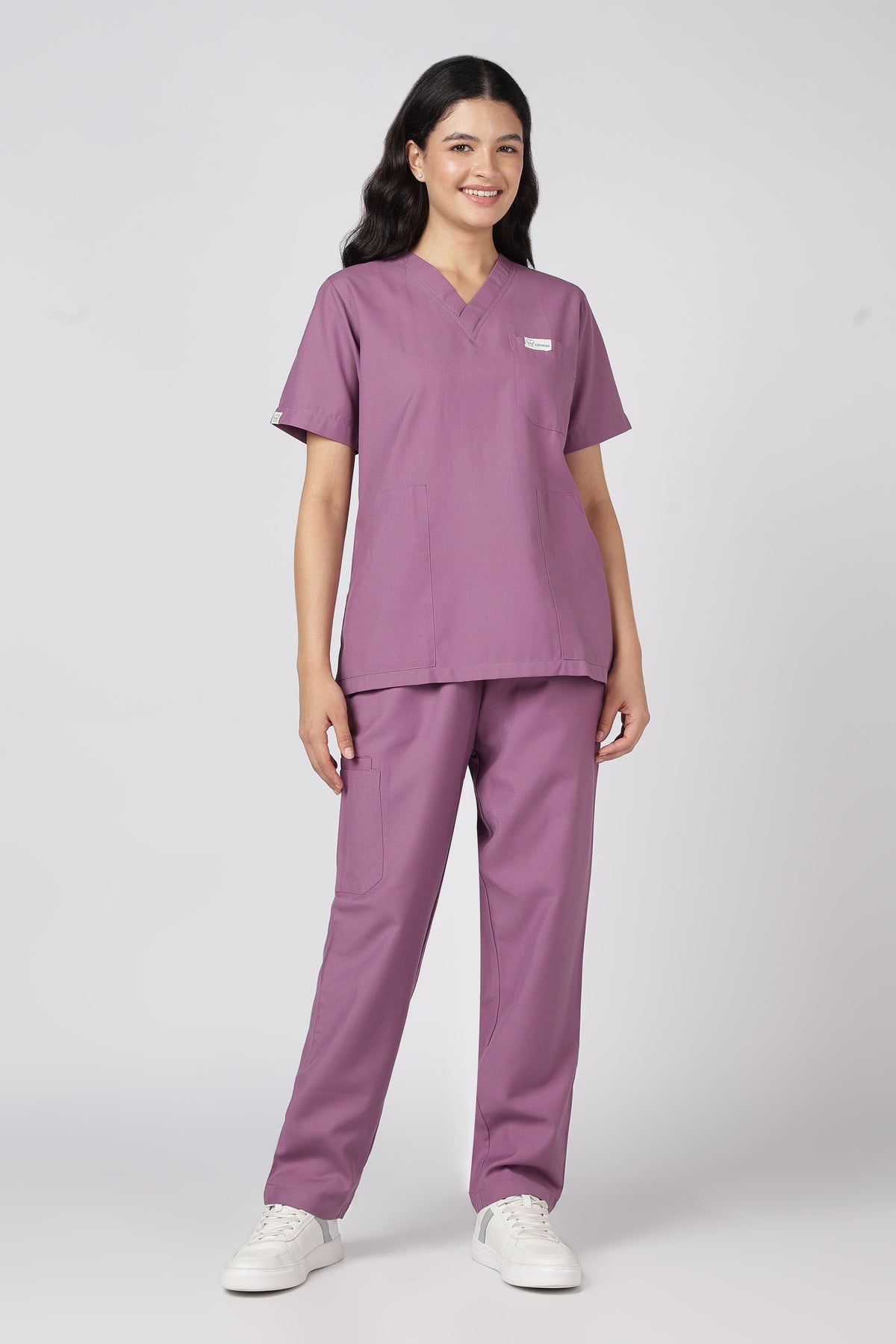 Prime – Women's V-Neck Scrub - 7 Pocket - Rose Violet