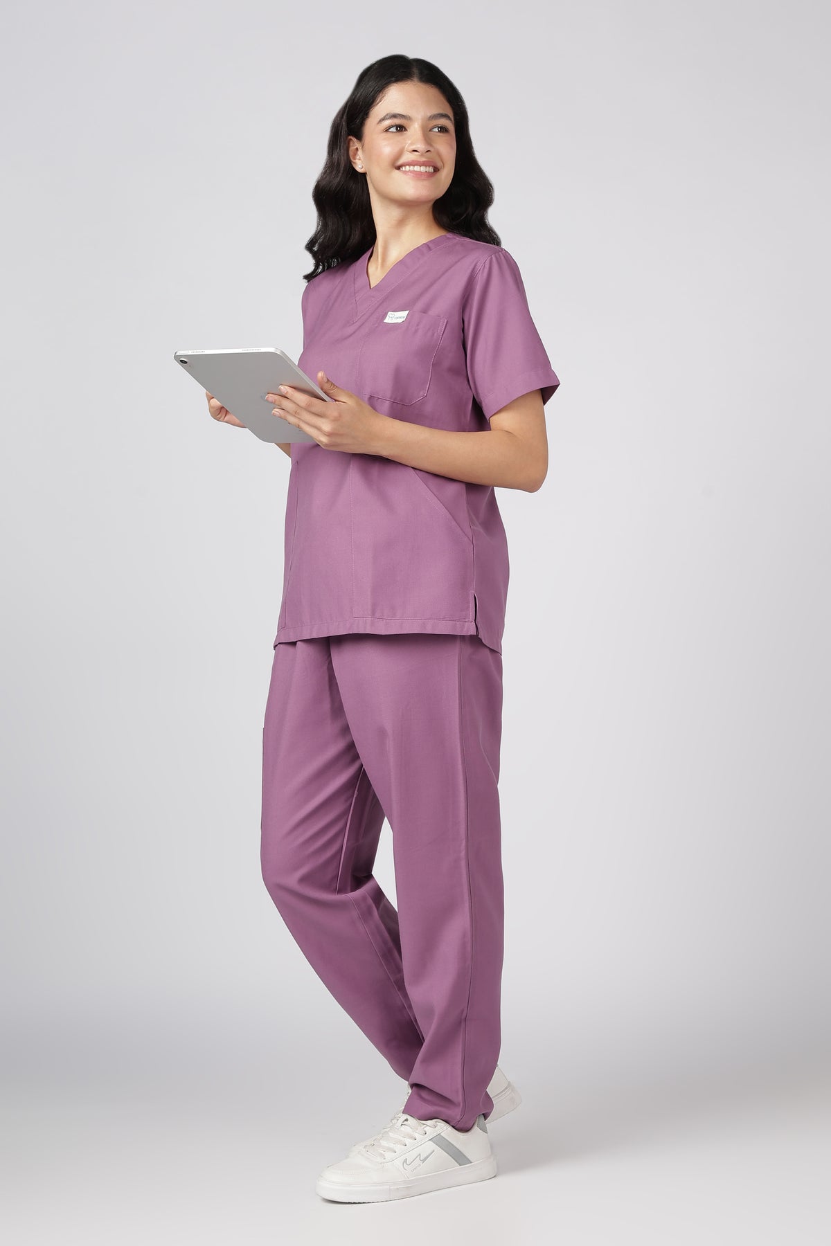 Prime – Women's V-Neck Scrub - 7 Pocket - Rose Violet