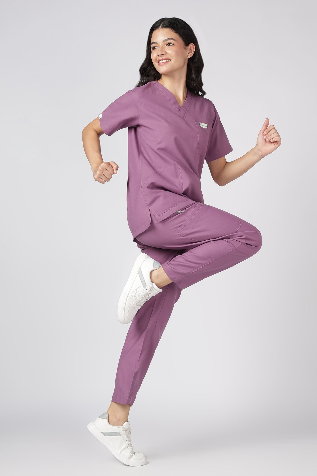 Prime – Women's V-Neck Scrub - 7 Pocket - Rose Violet