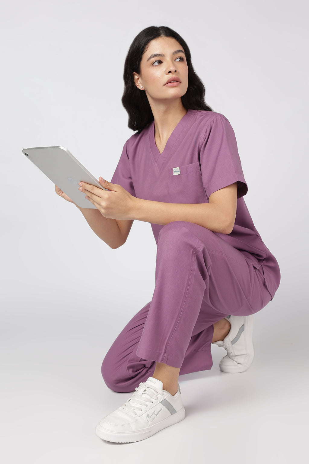 Prime – Women's V-Neck Scrub - 7 Pocket - Rose Violet