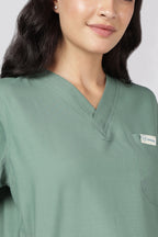 Supreme – Women's V-Neck Scrub - 5 Pocket - Beetle Green