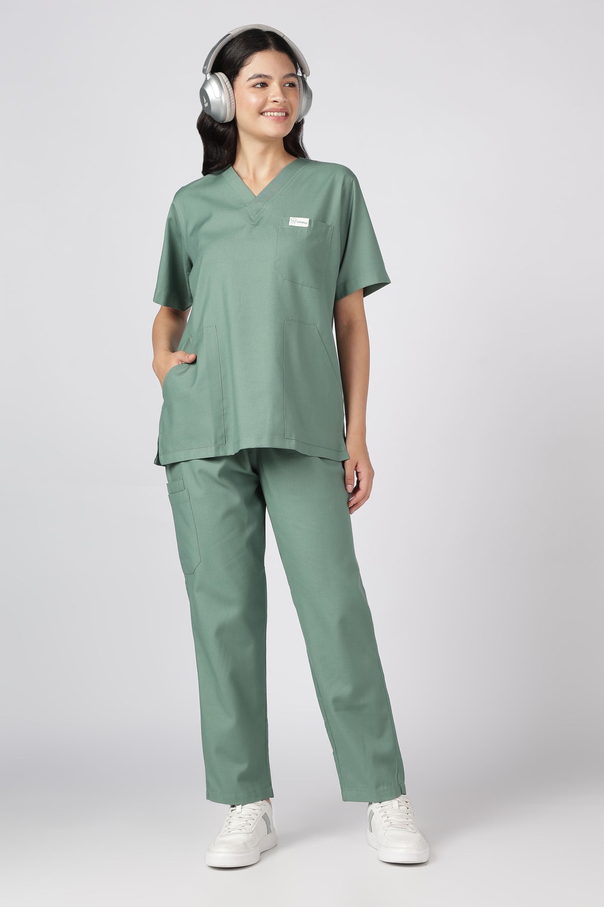 Supreme – Women's V-Neck Scrub - 5 Pocket - Beetle Green