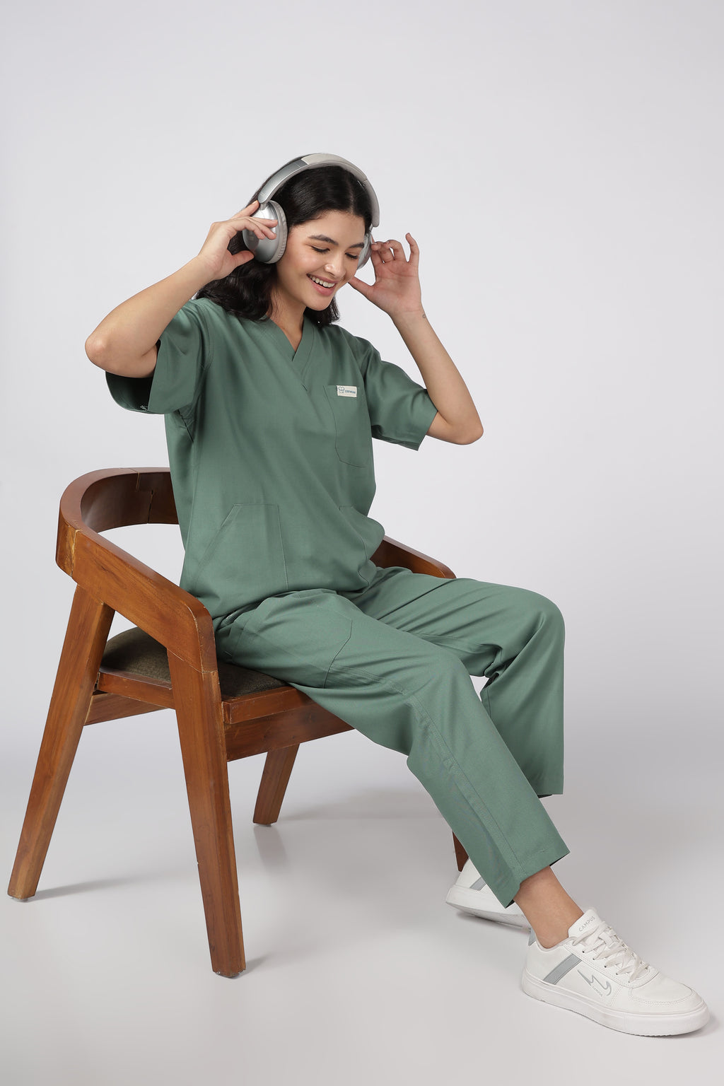 Supreme – Women's V-Neck Scrub - 5 Pocket - Beetle Green
