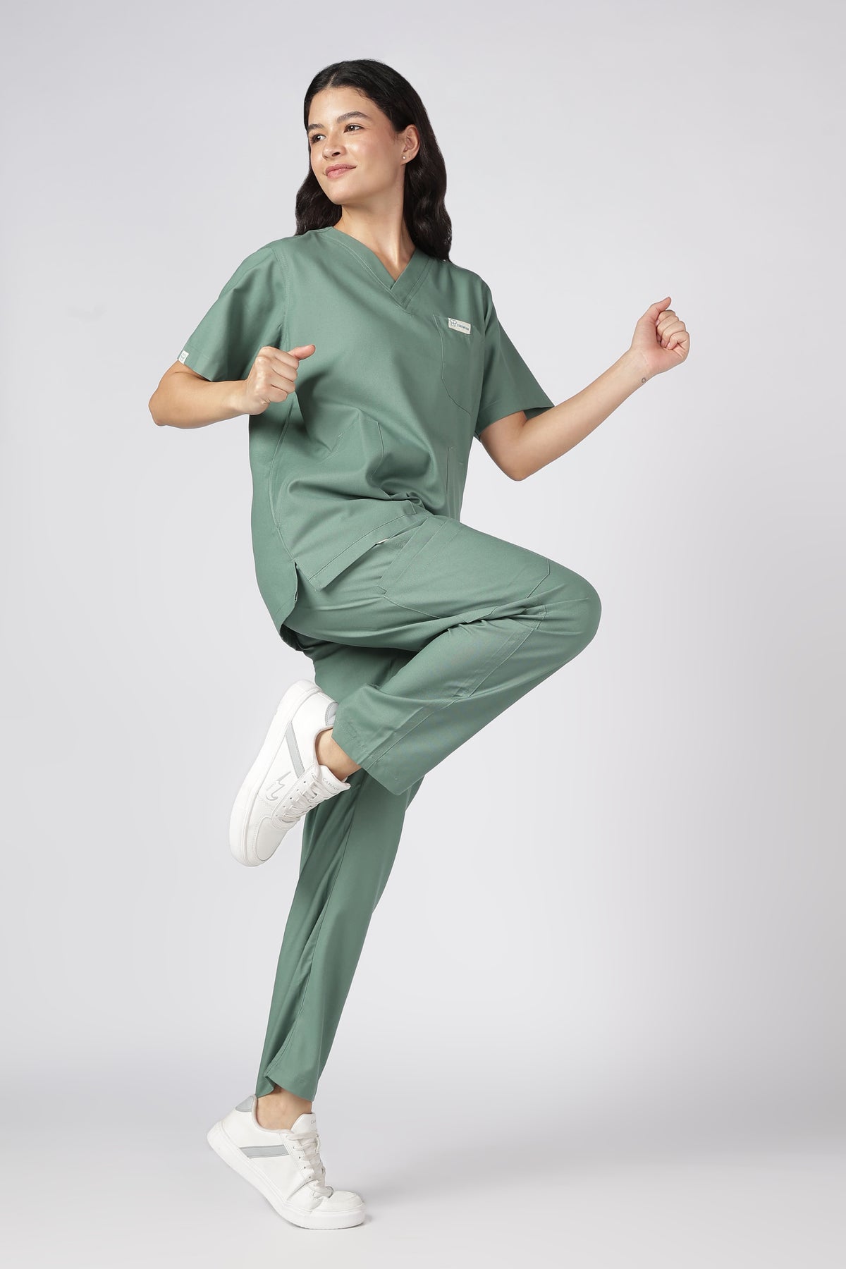 Supreme – Women's V-Neck Scrub - 5 Pocket - Beetle Green