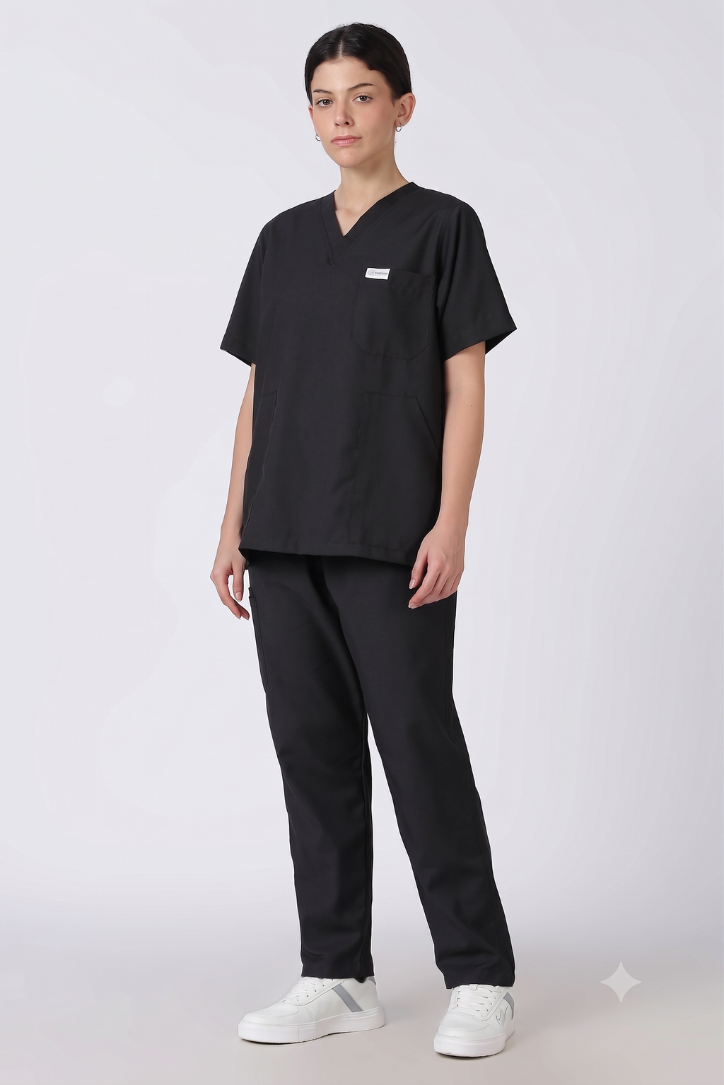 Supreme – Women's V-Neck Scrub - 5 Pocket - Black